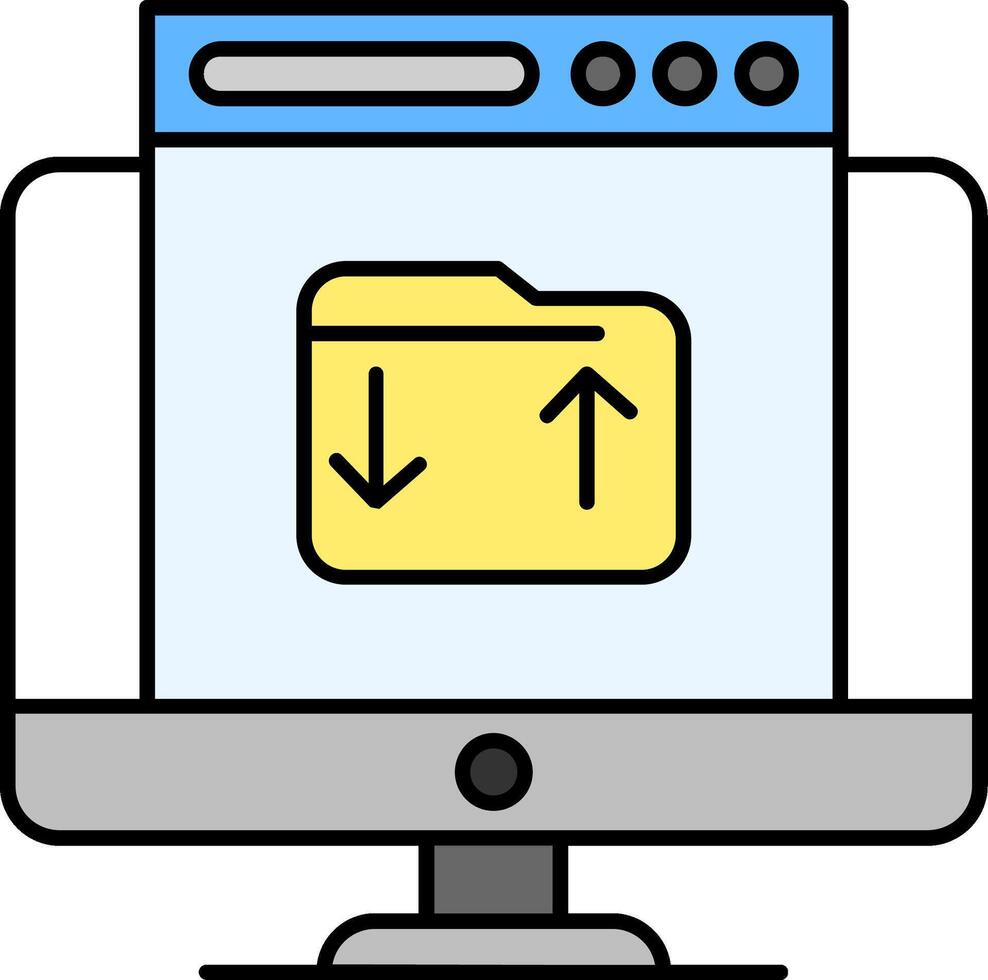 Upload Line Filled Icon vector