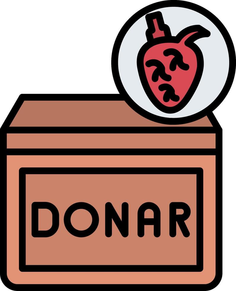 Heart Donar Line Filled Icon vector