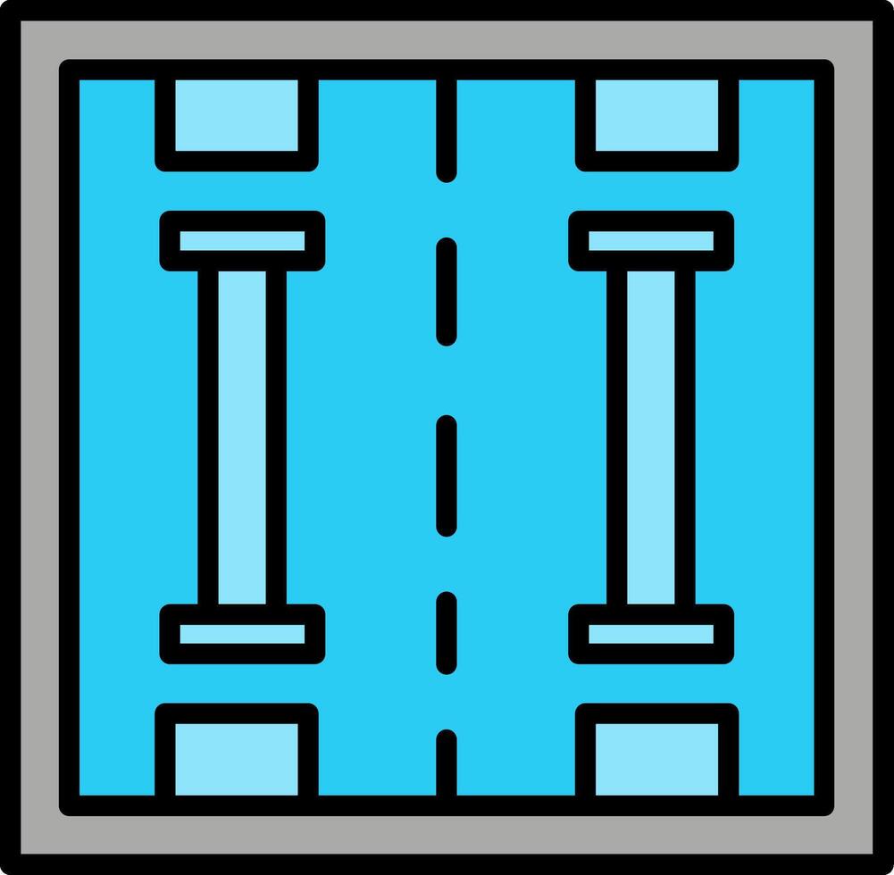 Lane Line Filled Icon vector