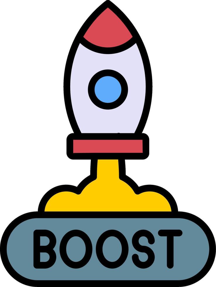 Boost Line Filled Icon vector