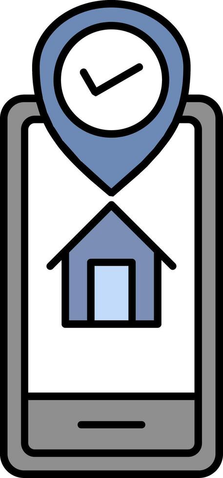 Gps Tracker Line Filled Icon vector