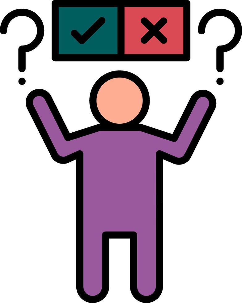 Confusion Line Filled Icon vector