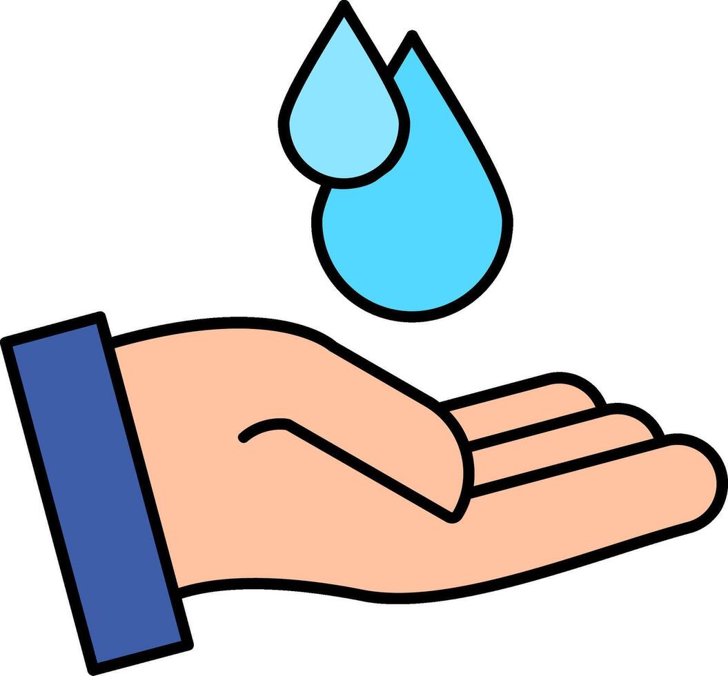 Save Water Line Filled Icon vector