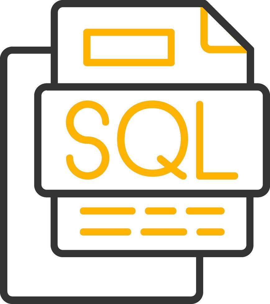 SQL File Line Two Color Icon vector