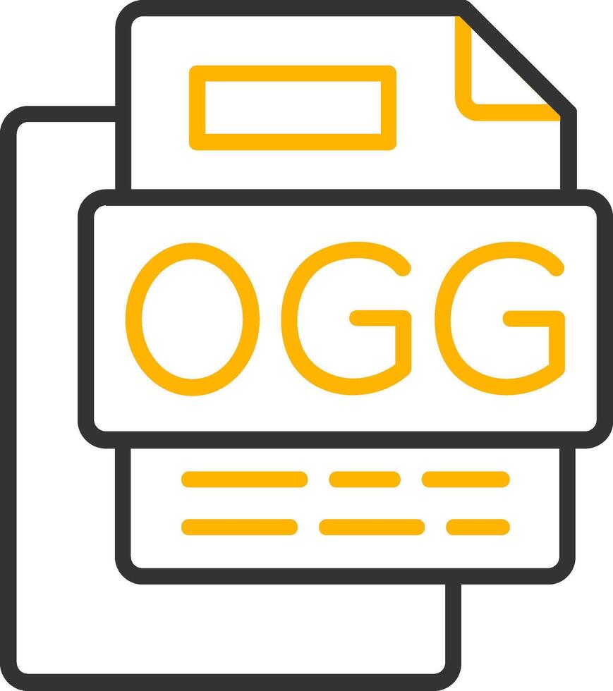 OGG File Line Two Color Icon vector