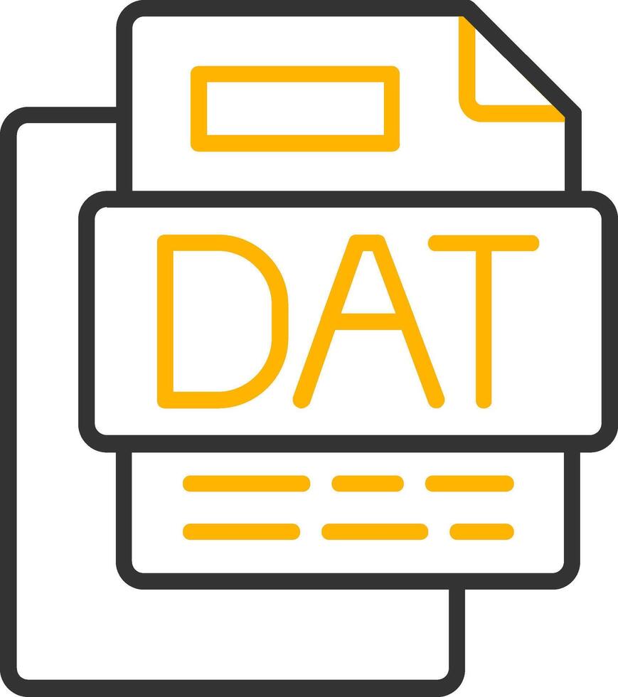 Dat File Line Two Color Icon vector