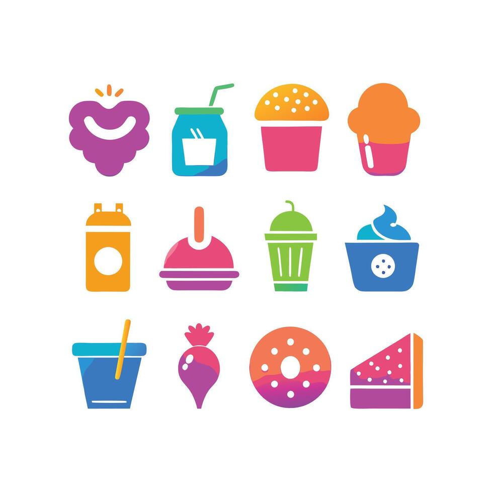 Food and Drink Icon Set Collection for Documents, Websites and Mobile Applications vector