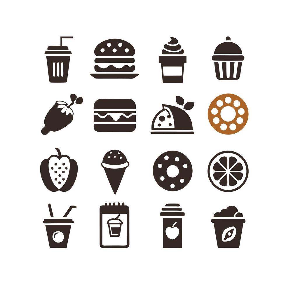 Food and Drink Icon Set Collection for Documents, Websites and Mobile Applications vector