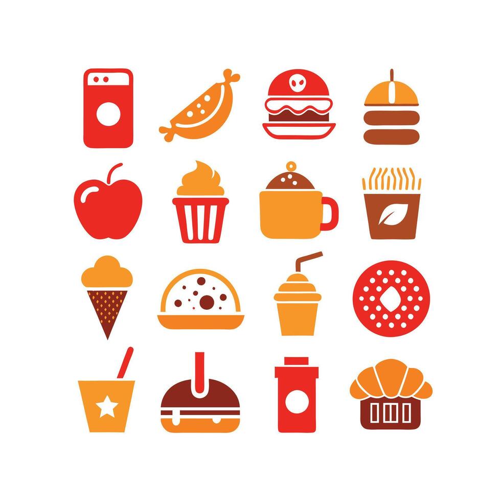 Food and Drink Icon Set Collection for Documents, Websites and Mobile Applications vector