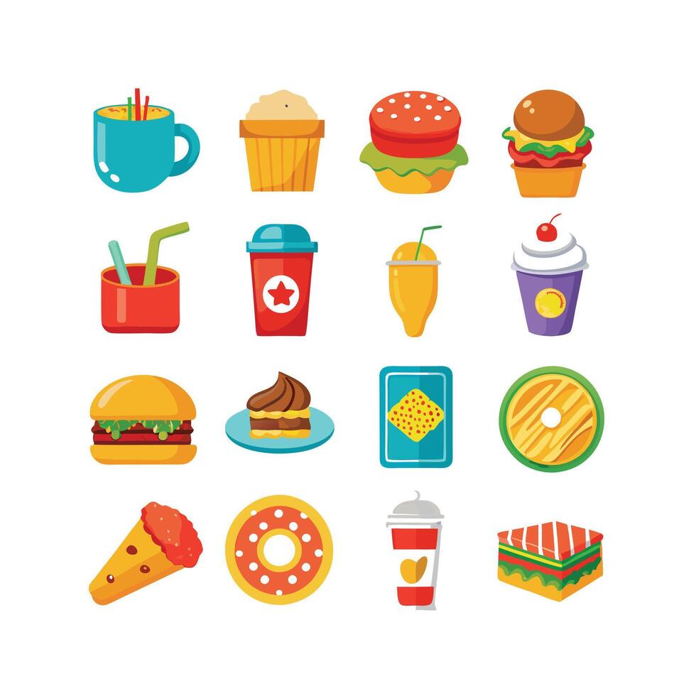 Food and Drink Icon Set Collection for Documents, Websites and Mobile Applications vector
