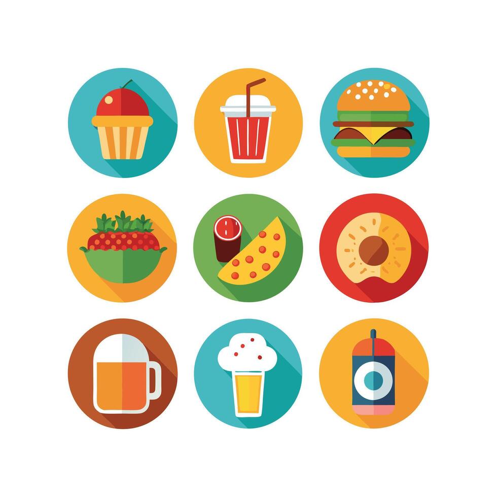 Food and Drink Icon Set Collection for Documents, Websites and Mobile Applications vector