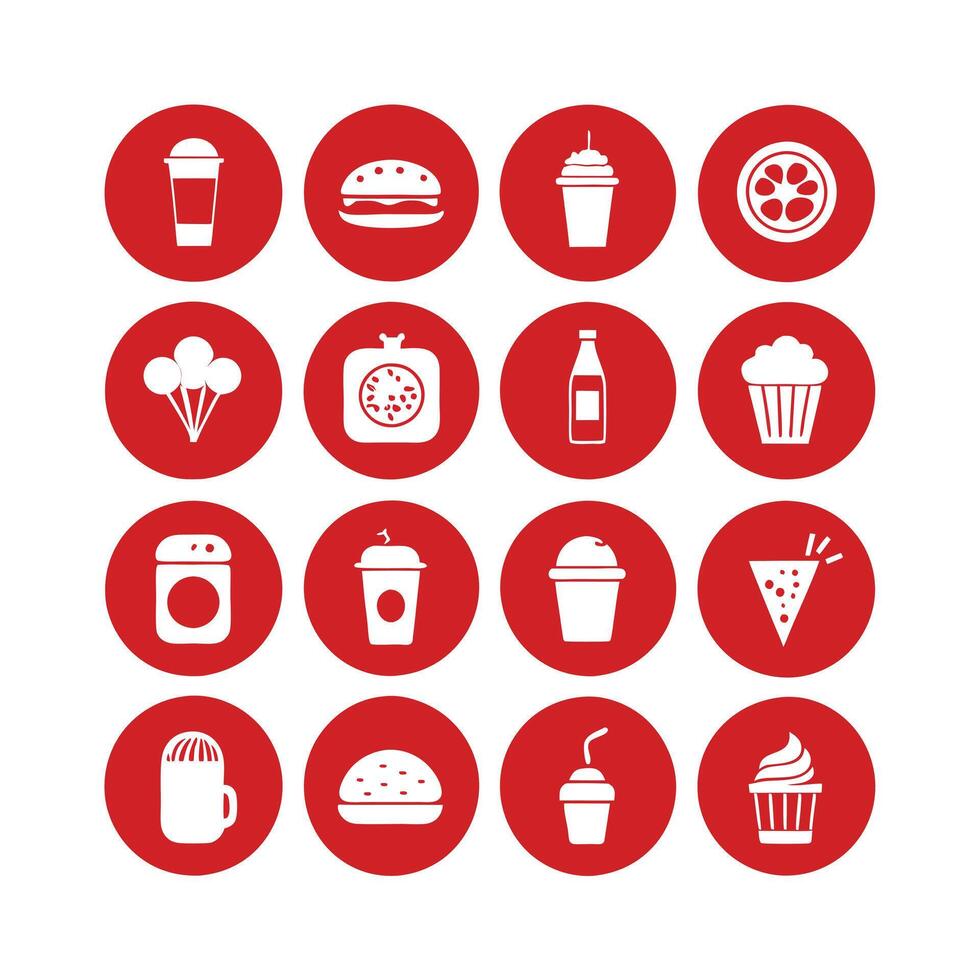 Food and Drink Icon Set Collection for Documents, Websites and Mobile Applications vector
