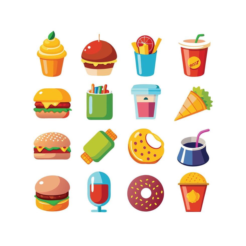 Food and Drink Icon Set Collection for Documents, Websites and Mobile Applications vector