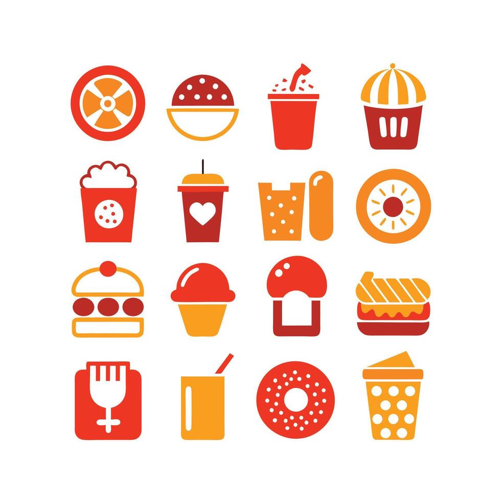 Food and Drink Icon Set Collection for Documents, Websites and Mobile Applications vector