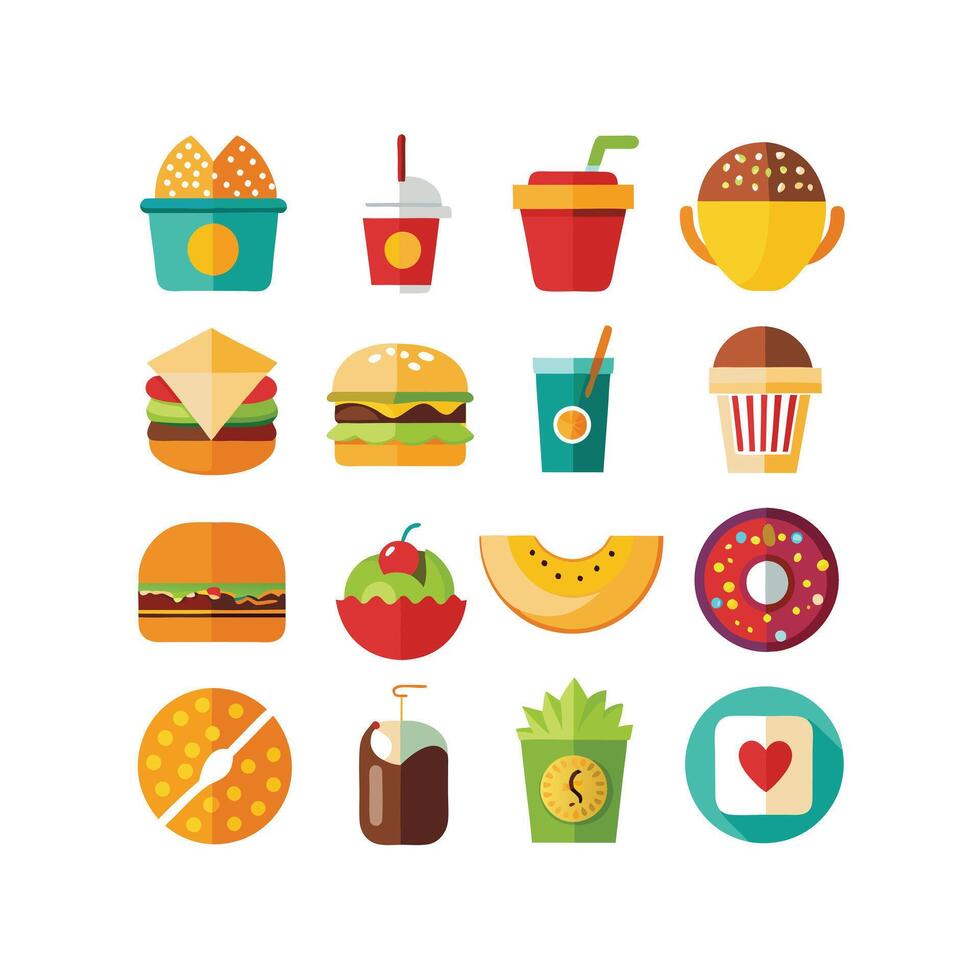 Food and Drink Icon Set Collection for Documents, Websites and Mobile Applications vector