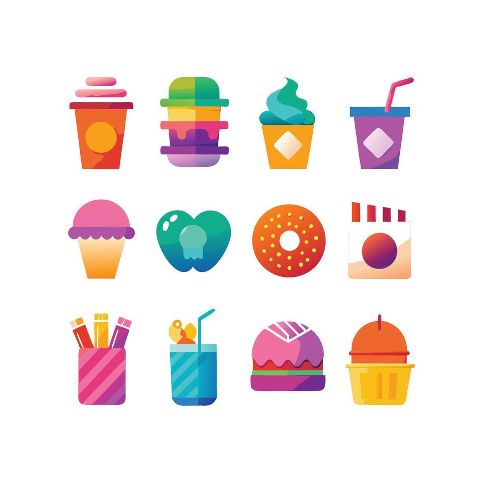 Food and Drink Icon Set Collection for Documents, Websites and Mobile Applications vector
