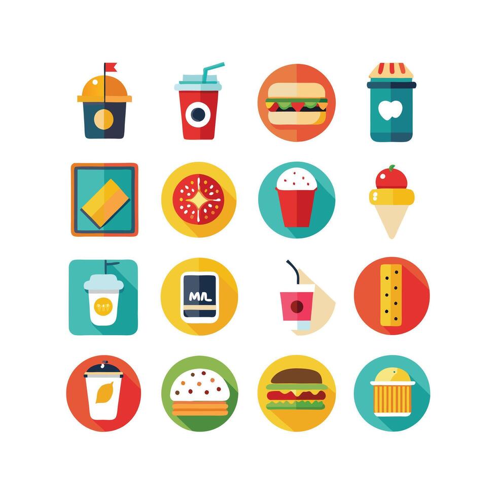 Food and Drink Icon Set Collection for Documents, Websites and Mobile Applications vector