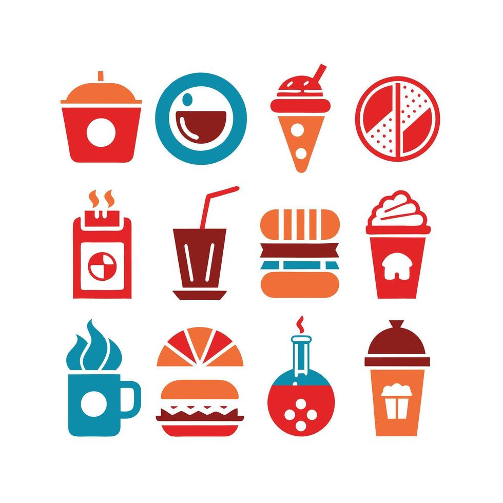 Food and Drink Icon Set Collection for Documents, Websites and Mobile Applications vector