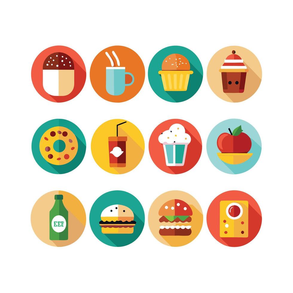 Food and Drink Icon Set Collection for Documents, Websites and Mobile Applications vector