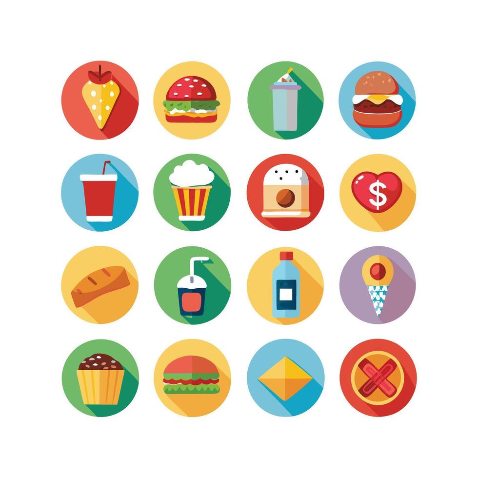 Food and Drink Icon Set Collection for Documents, Websites and Mobile Applications vector