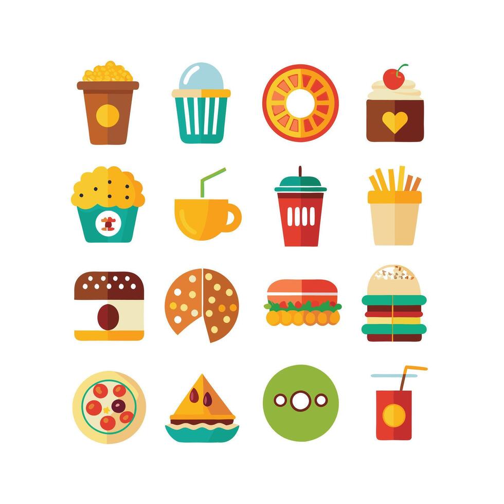 Food and Drink Icon Set Collection for Documents, Websites and Mobile Applications vector
