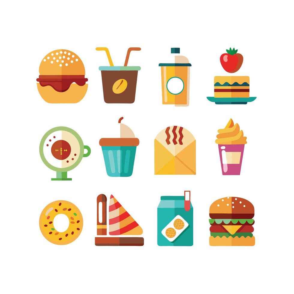 Food and Drink Icon Set Collection for Documents, Websites and Mobile Applications vector