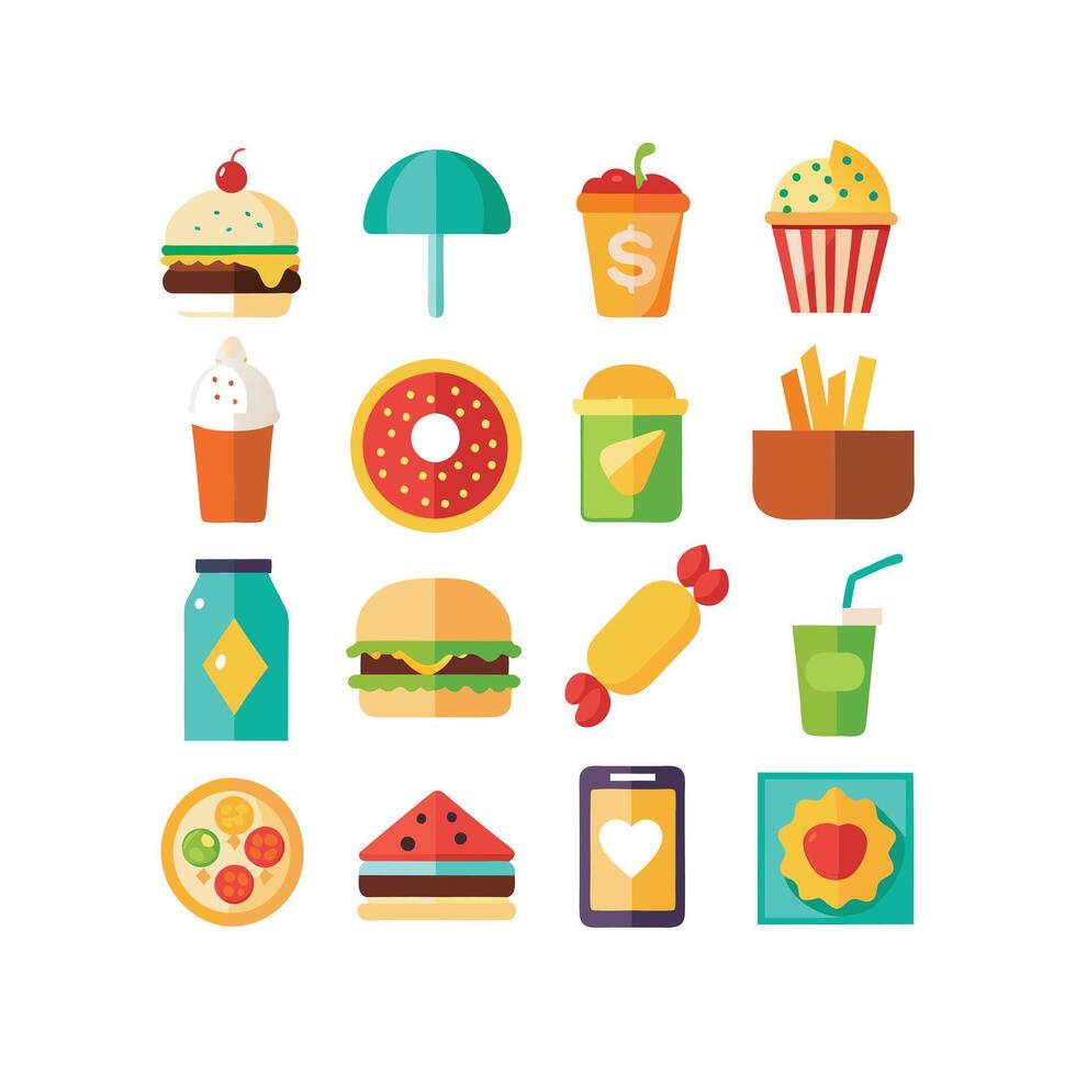 Food and Drink Icon Set Collection for Documents, Websites and Mobile Applications vector