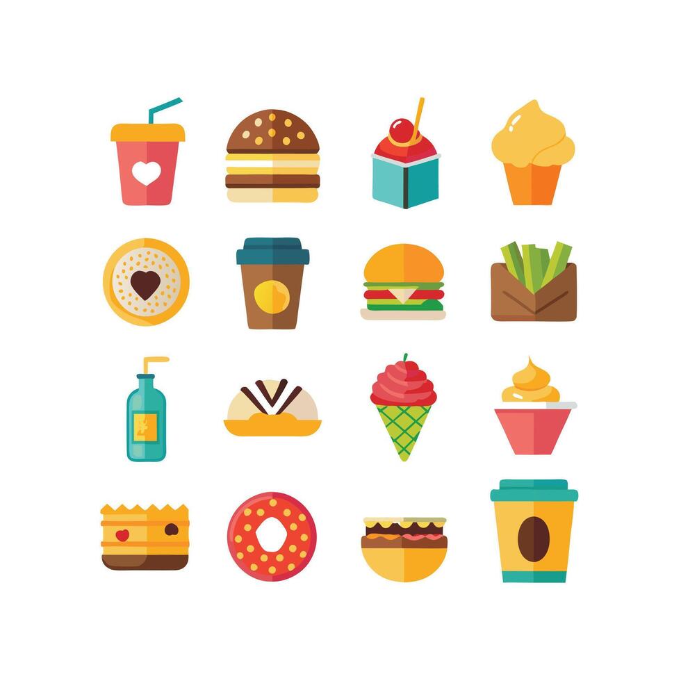 Food and Drink Icon Set Collection for Documents, Websites and Mobile Applications vector