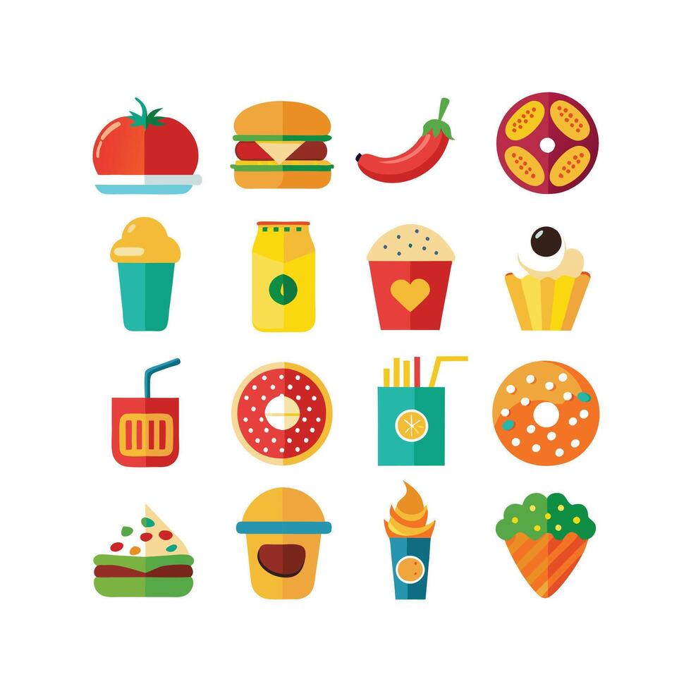 Food and Drink Icon Set Collection for Documents, Websites and Mobile Applications vector