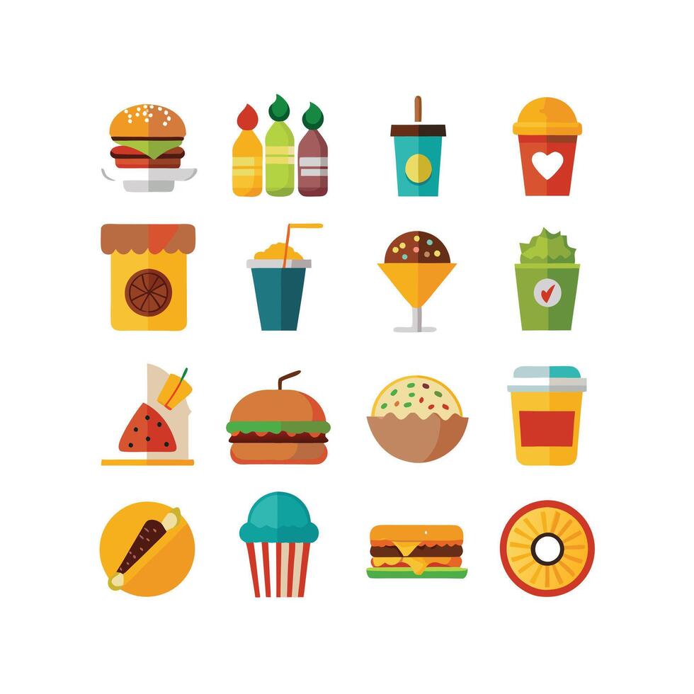 Food and Drink Icon Set Collection for Documents, Websites and Mobile Applications vector