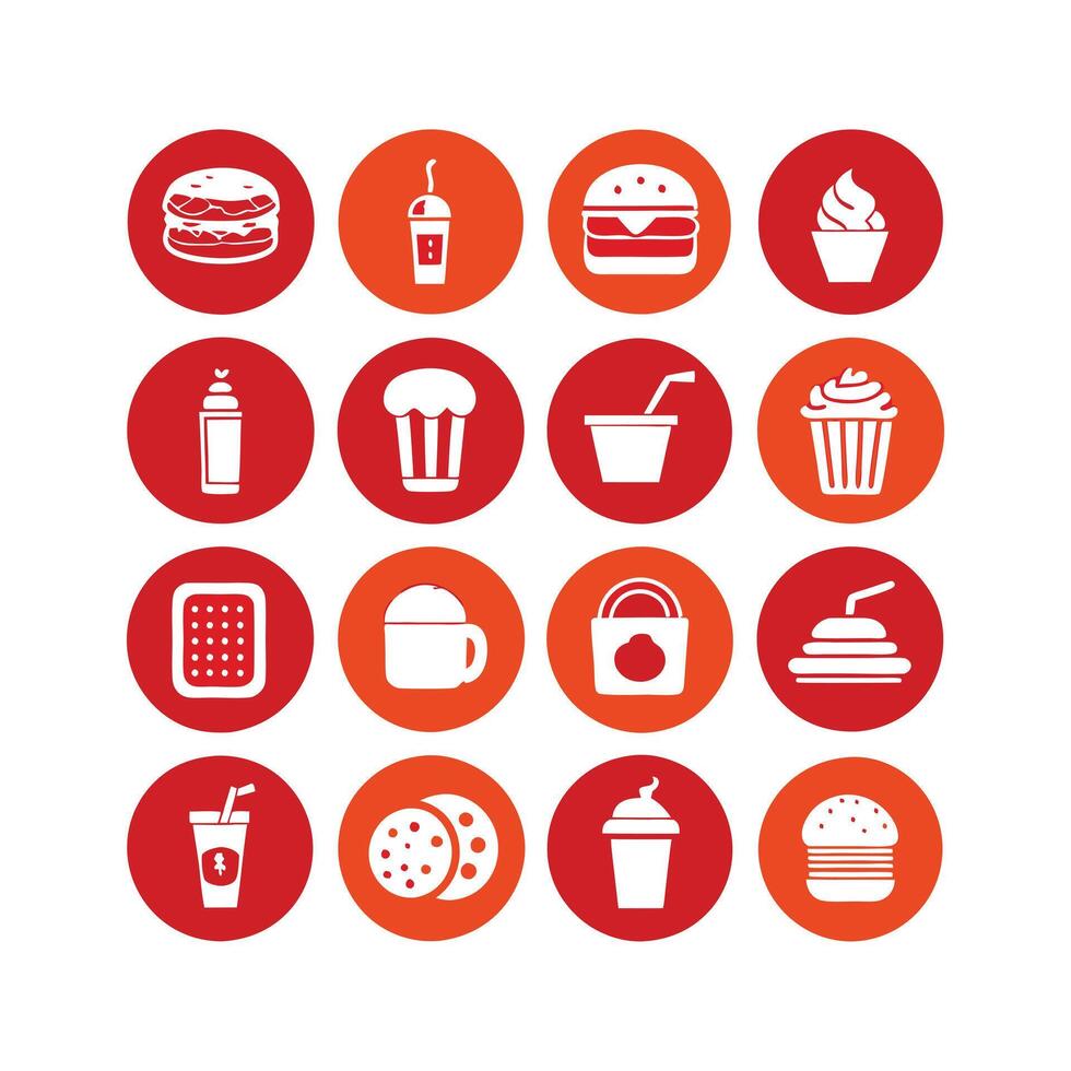 Food and Drink Icon Set Collection for Documents, Websites and Mobile Applications vector
