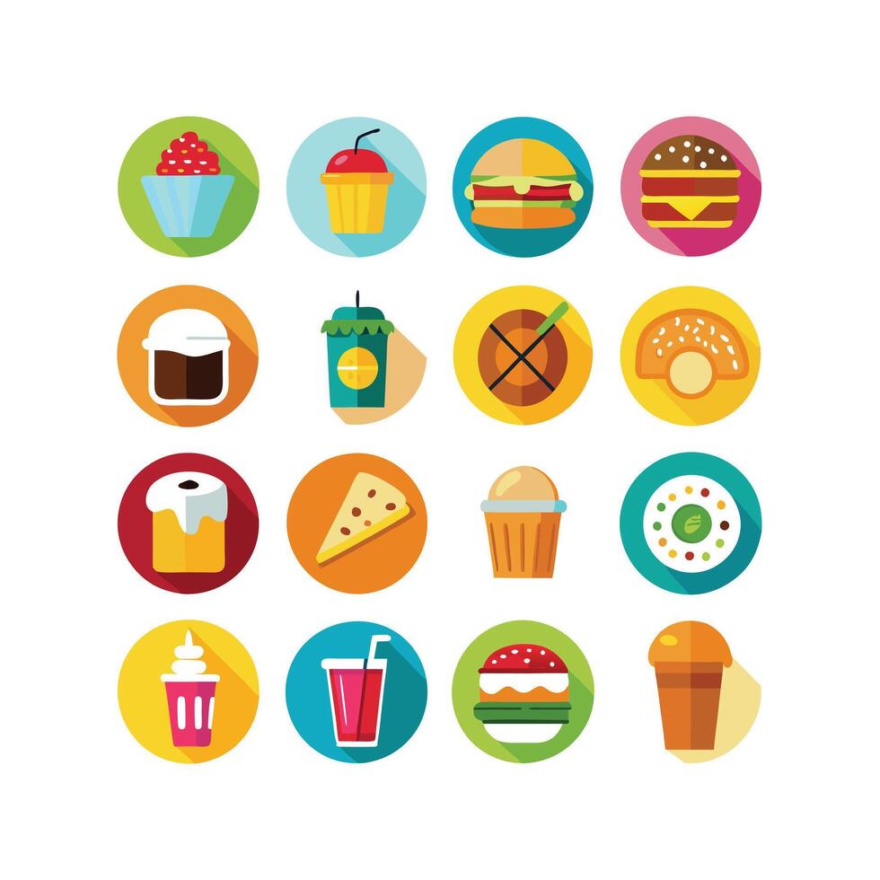 Food and Drink Icon Set Collection for Documents, Websites and Mobile Applications vector