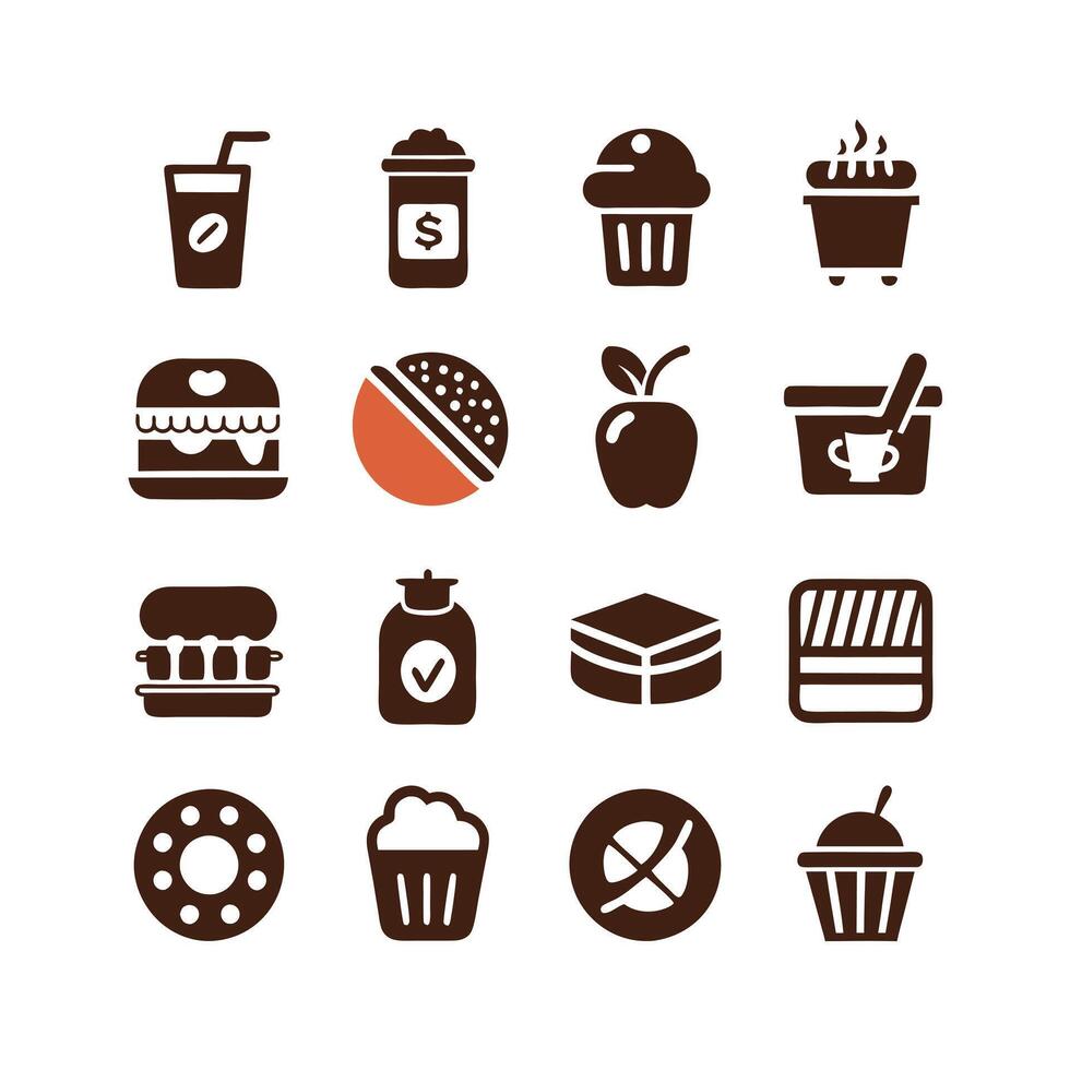 Food and Drink Icon Set Collection for Documents, Websites and Mobile Applications vector