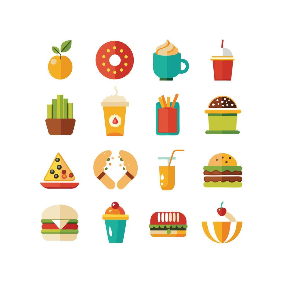 Food and Drink Icon Set Collection for Documents, Websites and Mobile Applications vector