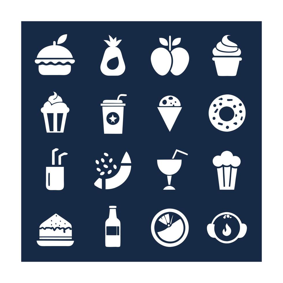 Food and Drink Icon Set Collection for Documents, Websites and Mobile Applications vector