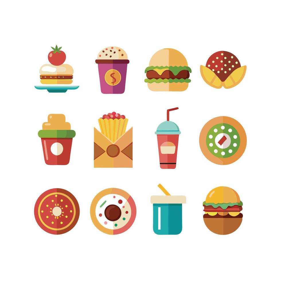 Food and Drink Icon Set Collection for Documents, Websites and Mobile Applications vector