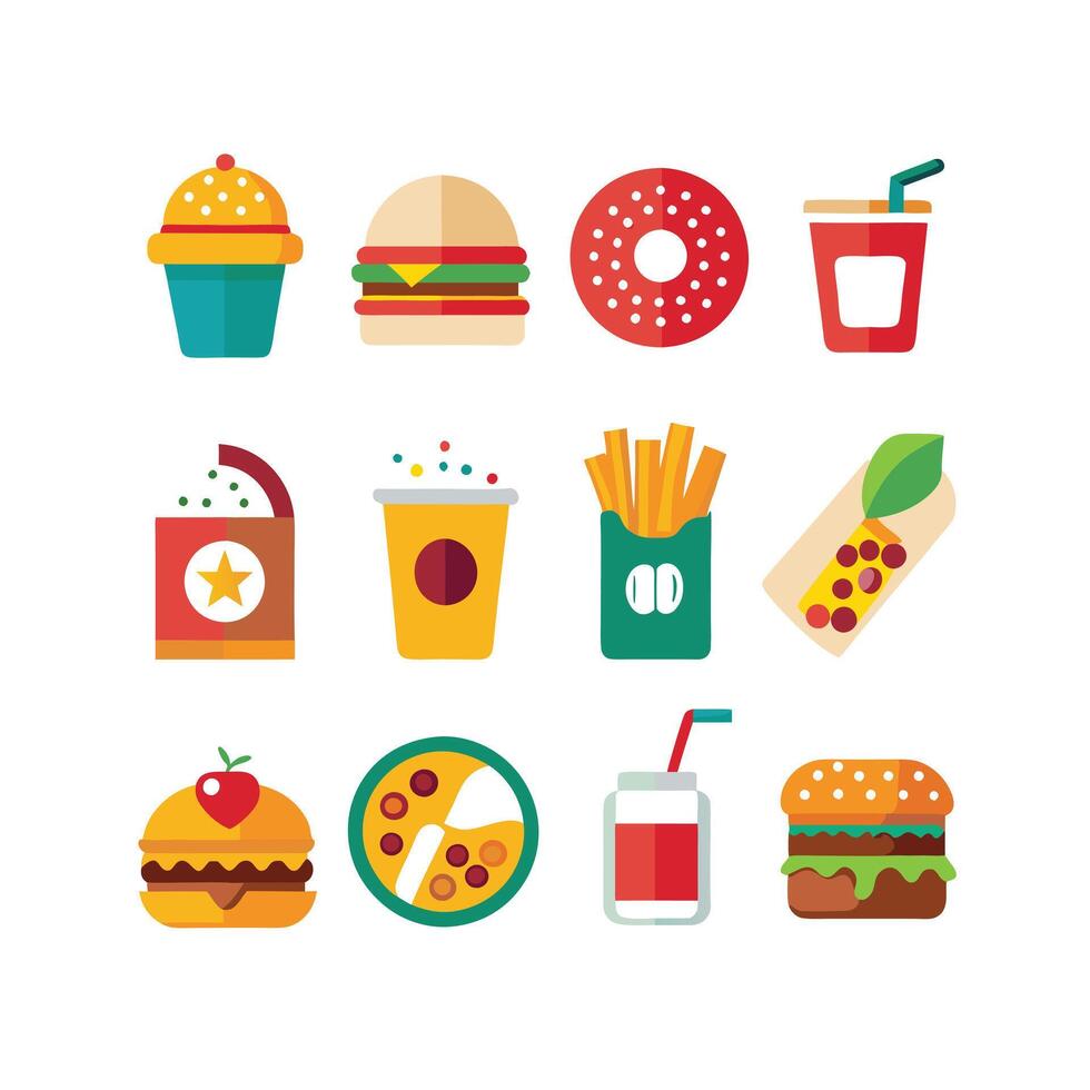 Food and Drink Icon Set Collection for Documents, Websites and Mobile Applications vector