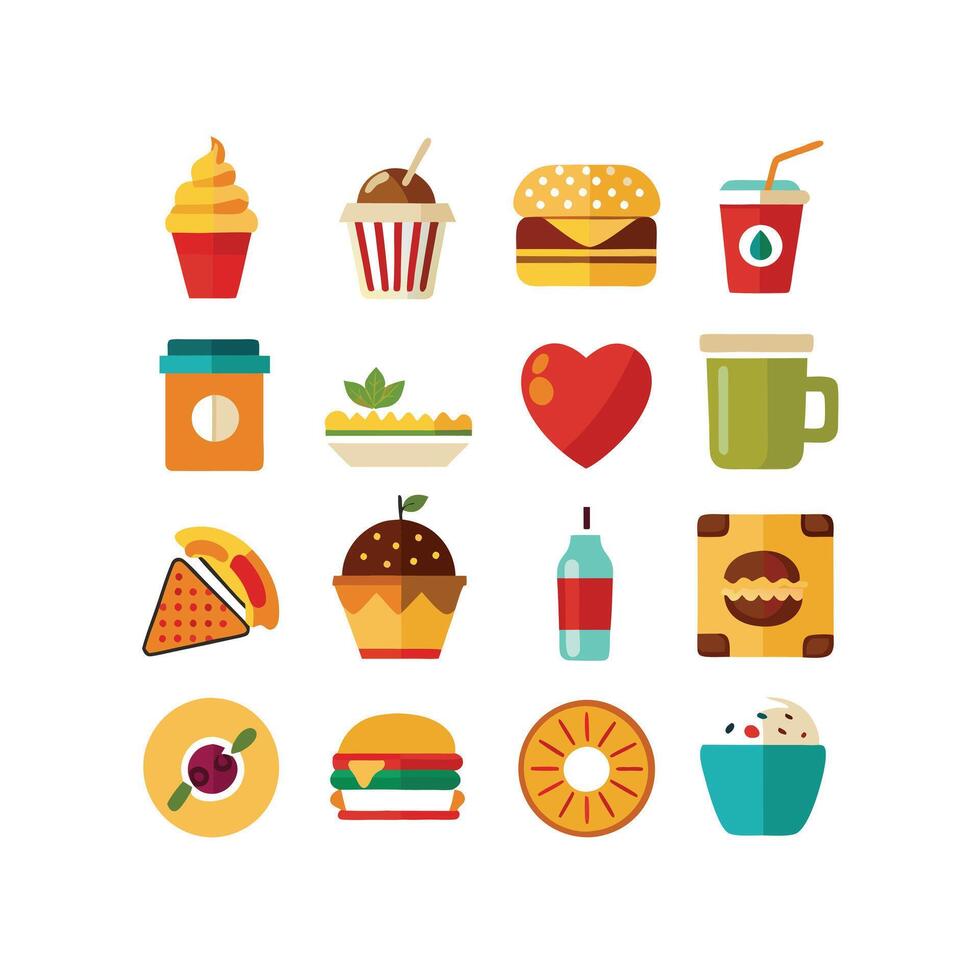 Food and Drink Icon Set Collection for Documents, Websites and Mobile Applications vector