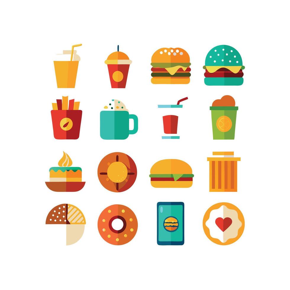 Food and Drink Icon Set Collection for Documents, Websites and Mobile Applications vector