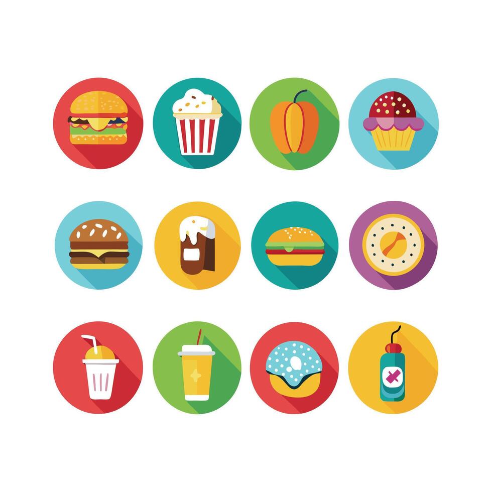 Food and Drink Icon Set Collection for Documents, Websites and Mobile Applications vector