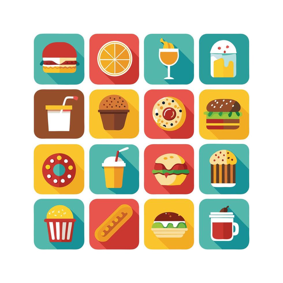 Food and Drink Icon Set Collection for Documents, Websites and Mobile Applications vector
