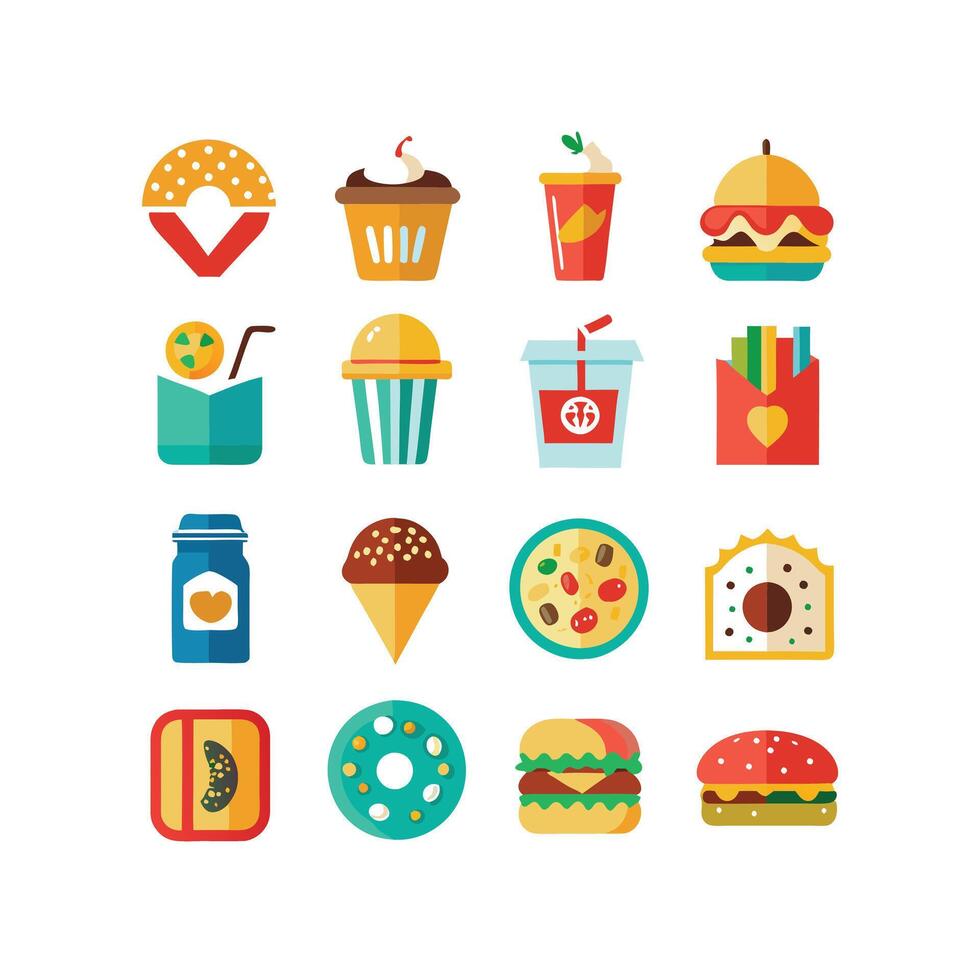 Food and Drink Icon Set Collection for Documents, Websites and Mobile Applications vector