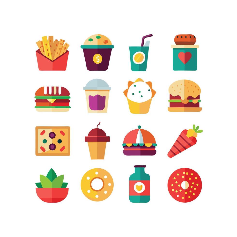 Food and Drink Icon Set Collection for Documents, Websites and Mobile Applications vector