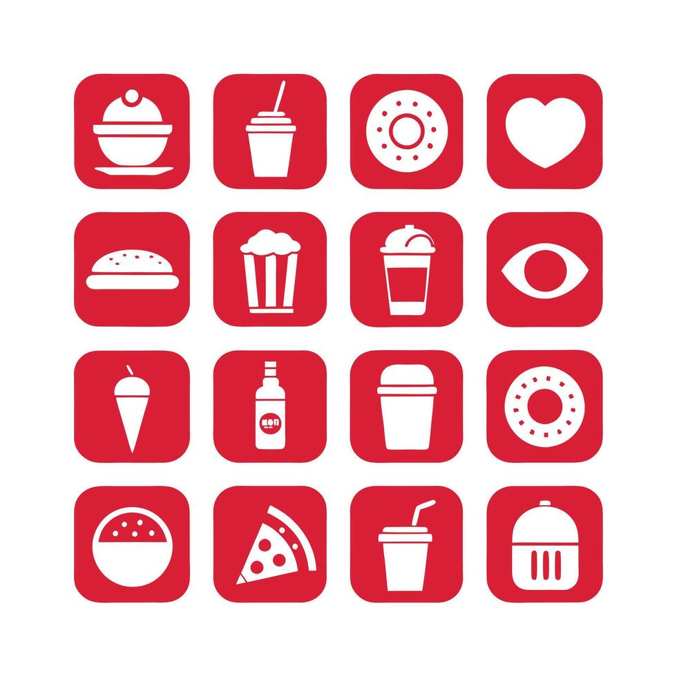 Food and Drink Icon Set Collection for Documents, Websites and Mobile Applications vector