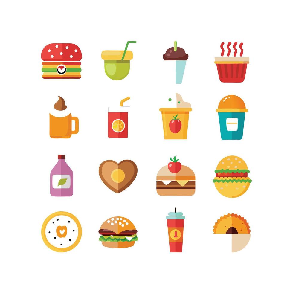 Food and Drink Icon Set Collection for Documents, Websites and Mobile Applications vector