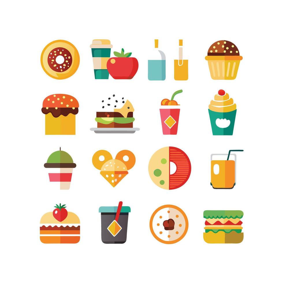 Food and Drink Icon Set Collection for Documents, Websites and Mobile Applications vector