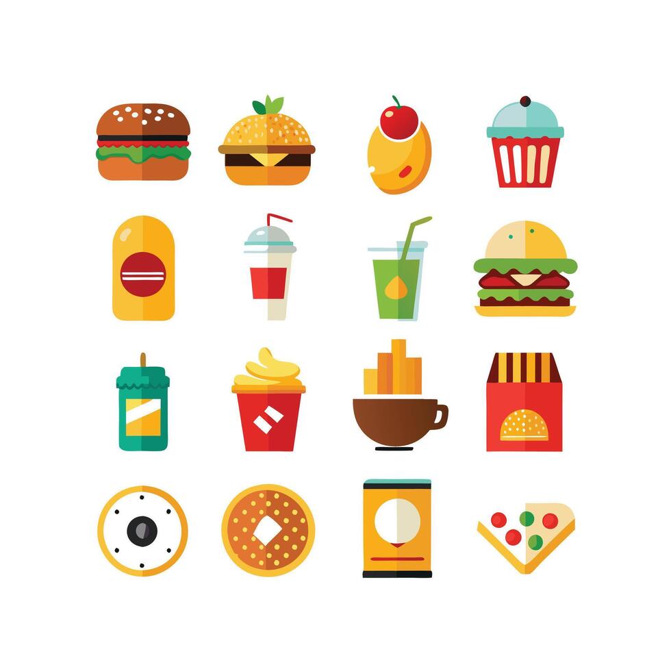Food and Drink Icon Set Collection for Documents, Websites and Mobile Applications vector