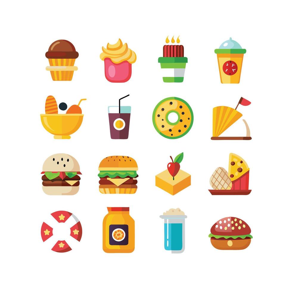 Food and Drink Icon Set Collection for Documents, Websites and Mobile Applications vector