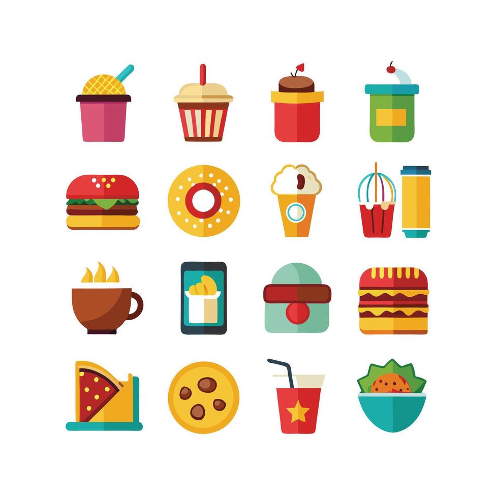 Food and Drink Icon Set Collection for Documents, Websites and Mobile Applications vector