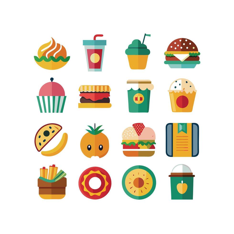 Food and Drink Icon Set Collection for Documents, Websites and Mobile Applications vector